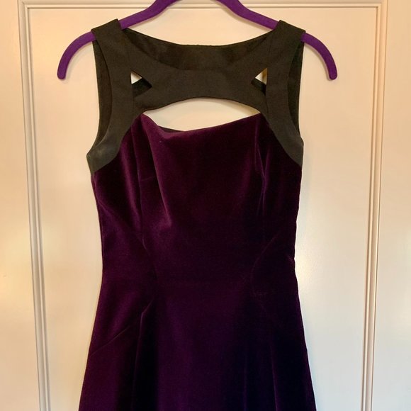 Karen Millen Velvet Dress With Cut Out 
